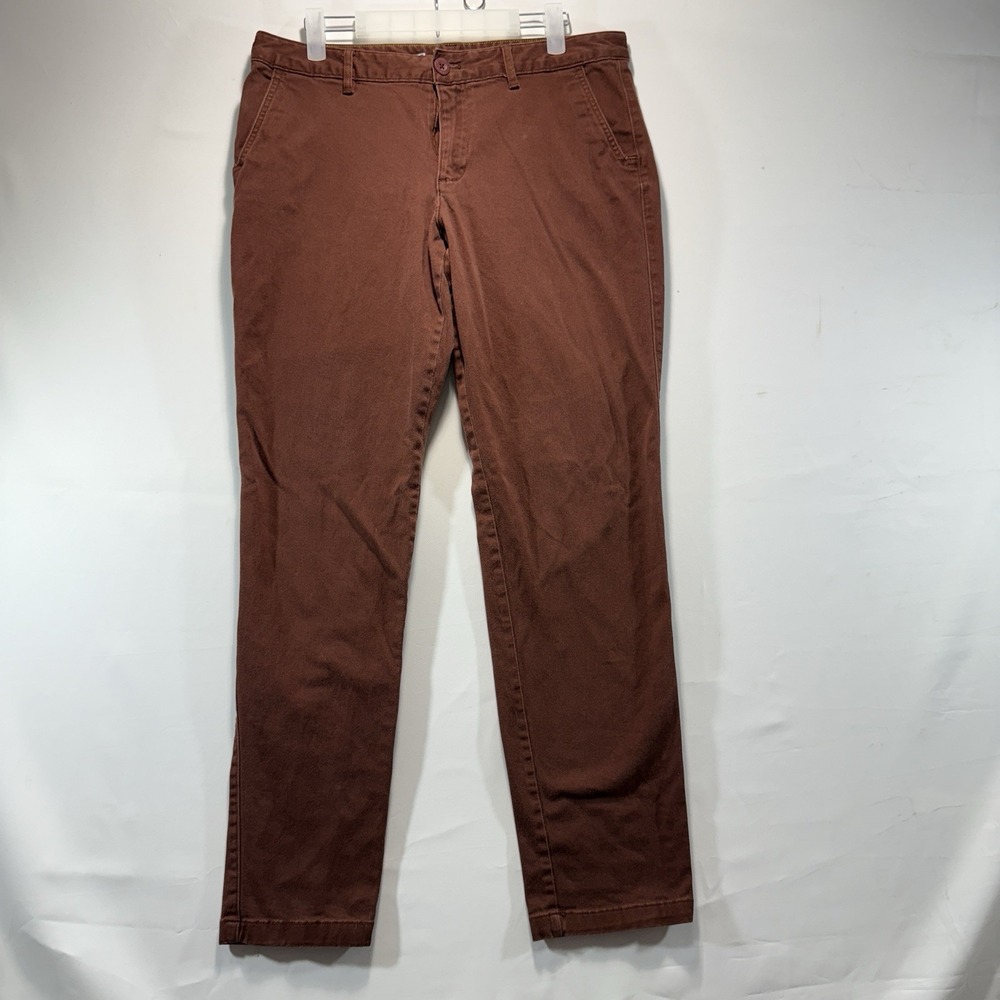 Eddie Bauer Boyfriend Fit Pants Women's 10 Tall Red Chinos